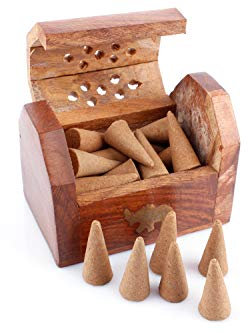 Räucherkegel Box aus Sheesham-Holz Räucherkegel Zubehör, handgefertigt, zum Abbrennen von Räucherkegel/Räucherkerzen, Räucherbox