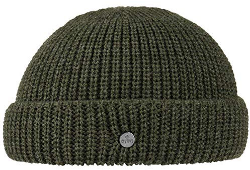 LIERYS Costa Dockermütze Herren - Wintermütze aus Schurwolle - Made in Germany - Strickmütze in One Size (53-59 cm) - Herrenmütze mit Umschlag - Dockercap Herbst/Winter Oliv One Size