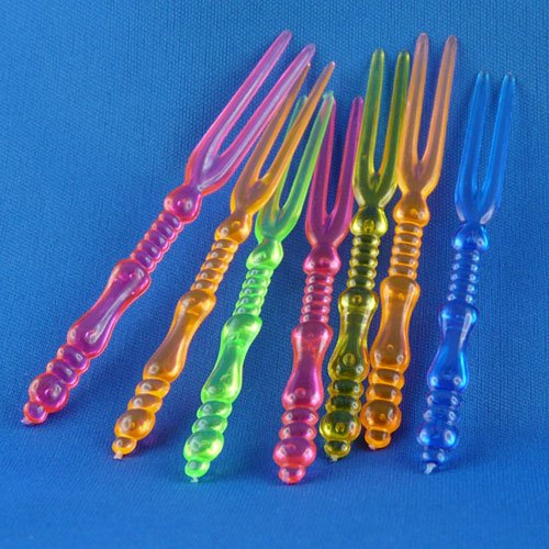 20 Cocktail Gabeln farbig sortiert