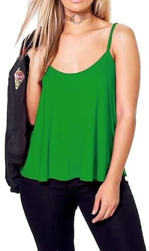 Re Tech UK - Soft Ladies Vest Tops – Summer Camisole Cami Tops for Women | Lightweight & Flowy Women's Vests & Camisoles – Casual Sleeveless Tank, Stylish Vest for Women,Green SM 8-10