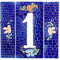 fd-bolletta arredamento e illuminazione Numéro de maison,plaques maison,numero de maison exterieur chiffres briques Bleu nb1 Dimensions: hauteur 15cm, largeur totale 15,3cm