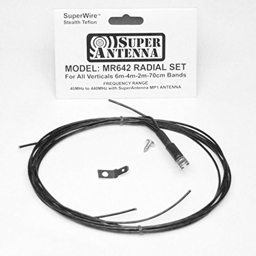 Super Antenna MR642 Radial Set for 6m 4m 2m 70cm VHF UHF Bands SuperWire ham Radio Scanner MURS GMRS FRS MP1 Ground Plane Counterpoise