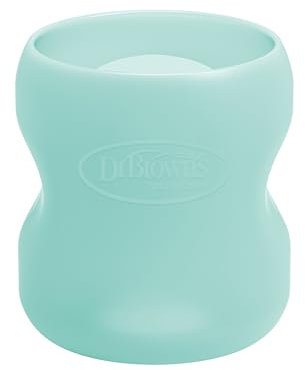 Dr. Brown's Flow Options+ Glass Baby Bottle Sleeves, 100 Percent Silicone, Wide Neck, 150 ml/5oz, Mint
