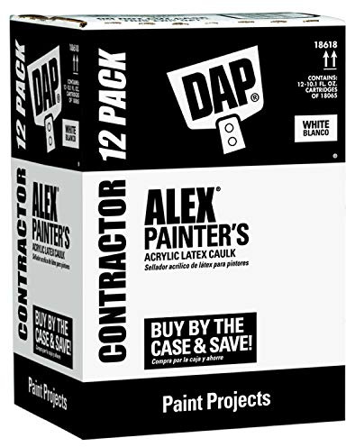 DAP Alex Painter's Acrylic Latex Caulk, White, 10.1 Oz, 12 Pack (7079818670)