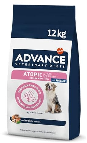 Advance Veterinary Diets - Atopic Medium-Maxi - Cibo per Cani con Problemi di Dermatite Atopica con Trota - 12kg