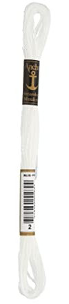 Anchor Sticktwist 4635000-00002 weiß Stickgarn, 100 % Baumwolle