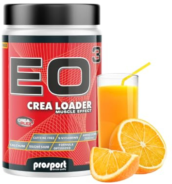 Prosport EO³ CREA LOADER Orange – 2000g Hochleistungs-Kreatin mit Vitaminen & Mineralstoffen – Creatin Monohydrat, Dextrose, Taurin & Glutamin – Workout Booster für Muskelaufbau & Schnellkraft