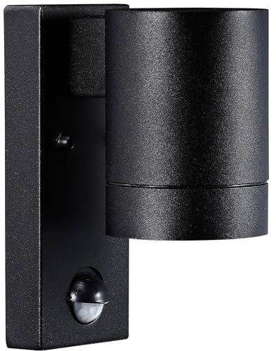 Nordlux Tin Outdoor Wall Light Sensor Black Metal Garden GU10 IP54 Mains | 5701581328686