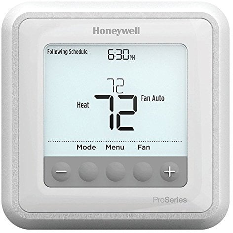 Honeywell TH6210U2001/U T6 Pro Programmable Thermostat, 2 Heat / 1 Cool Heat Pump Or 1 Heat / 1 Cool Conventional