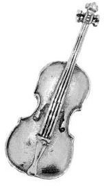 Zinn-Anstecker mit Musik-Design, Cello