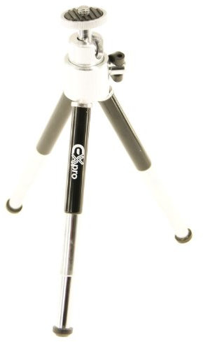 Ex-Pro Table-Top Mini Tripod, Aluminium Telescopic and compact - 3 Level - 15cm, 12.7cm & 10cm - Silver & Black Compatible with/Replacement for Nikon Coolpix, Canon, Casio Exilim, Fuji Finepix, Kodak Easyshare, Panasonic Lumix, Olympus, Pentax Optio, Samsung Digimax, Sony Cyber-shot / Alpha & more)