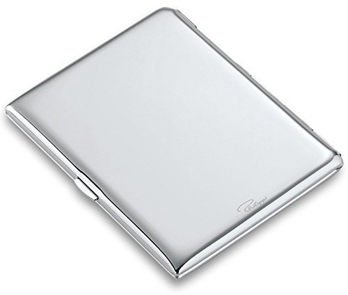 Philippi Duke Zigarettenetui aus Edelstahl, Platz für 9 Zigaretten, Silber, Klappe