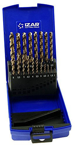 Izar 34201 Juego Brocas 1021, DIN 338, 1-10 x 0.50 mm, HSSE 5% Co, 19 Piezas