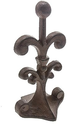 Fleur De Lis Cast Iron Door Stop | Decorative Door Stopper Wedge | with Padded Anti-Scratch Felt Bottom | Vintage Design | 10x8.9x20.3 cm- by Comfify (Rust Brown)