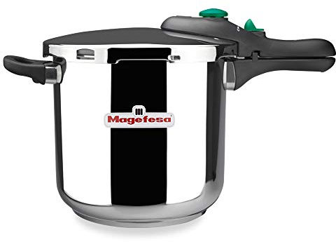 Magefesa DYNAMIC - Olla Express Rápida 6L, Acero Inoxidable 18/10, 5 Sistemas de Seguridad, Fácil Uso, Apto para Todo tipo de cocinas, Inducción