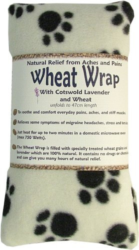 Vagabond Bags Ltd Vagabond Bags Wheat Wrap Cream Paw Fleece, Cream & Black, 47cm x 13cm Approx, Cotswold Lavender, 1 Count