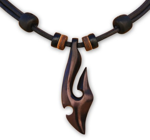 HANA LIMA Halskette Surferkette handgefertigt Hei Matau Maori Neuseeland Herren Damen Lederkette Surferhalskette