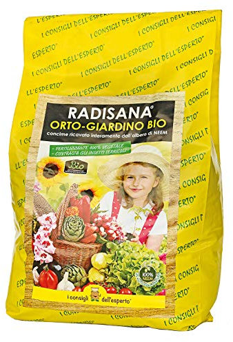 I CONSIGLI DELL´ESPERTO Radisana Concime e Insetticida Naturale a Base di Neem-per la Protezione e Nutrizione delle Piante e dell'Orto-Ecologico e Biodegradabile, Confezione da 4,5 kg