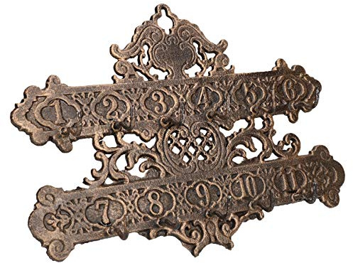 AB Tools Numbered Key Rack Hook Holder 11 Cast Iron Wall Door Peg Rail Holder Storage