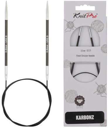 Karbonz-Rundstricknadel, Stärke 3,0mm; (Länge 60cm) - Neuheit!!! Hi-Tech aus Karbonfasern!!!