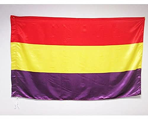 AZ FLAG Bandera ESPAÑA Republicana SIN Escudo 150x90cm en Raso para Palo - Bandera DE LA Republica ESPAÑOLA 90 x 150 cm
