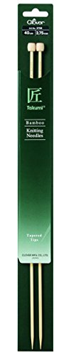 Clover Takumi Bamboo: Knitting Pins: Single Ended: 40cm x 3.75mm, Wood, 40x0.38x0.38 cm