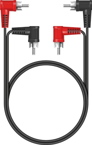 2 x Right Angled Phono Plug to 2 x Right Angled Phono Plugs,