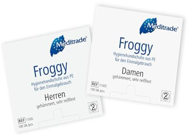 Froggy PE Hygienehandschuhe Herren á 100 Stück, Folienhandschuhe, Weiß