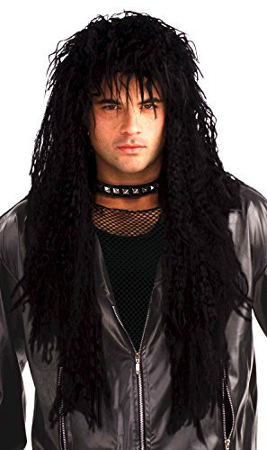 Forum Novelties Men's 80's Hard Rocker Wig, Black, One Size
