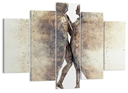 Bilder auf Leinwand 150x100cm Leinwandbild Staub eine Frau ein Mann der Liebe Groß XXL Wanddeko Bild Schlafzimmer Set 5 teilige Wandbilder Dekoration Wohnzimmer Canvas Kunstdruck Art EA150x100-3102