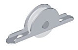 Galet vitrine sur platine horizontale - Dimensions 64 x 21,5 mm