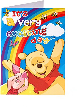 Winnie the pooh it's a very exciting day... rainbow birthday card