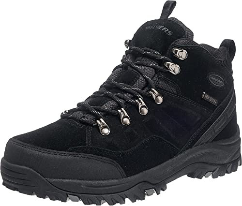 Skechers Men's Relment Pelmo Hiking Boot, Black Suede, 9 UK