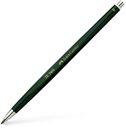 FABER-CASTELL 139401 - Fallminenstift TK 9400, Minenstärke: 2 mm, Härtegrad: B, Schaftfarbe: grün