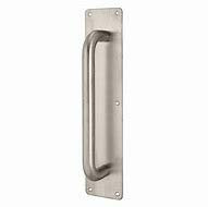 Ironmongery World 12 / 300mm Satin Aluminium Handle On Back Plate Door Grab Pull Handle