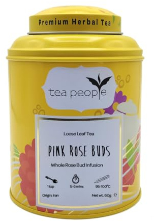 Tea People Pink Rose Buds - 60g Tin Caddy