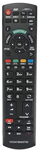 Vinabty N2QAYB000752 Ersatz Fernseher Fernbedienung fit für Panasonic TX-L32ET5 TX-L37ET5 TX-L42ET5 TX-L42ETW5 TX-L47ET5 TX-L47ETW5 TX-L55ET5 TX-L55ETW5 TX-LR32ET5 TX-LR42ET5 TX-LR47ET5 TX-LR55ET5