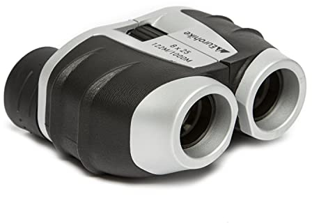 Eurohike 8 X 25 Compact Binoculars with Neck Strap and Carry Case, Binoculars for Birdwatching, Binoculars for Sightseeing, Camping Accessories, Black, One Size