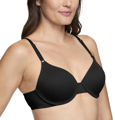 Warner's Womens This Is Not Bra™ Cushioned Underwire Lightly Lined T-shirt 1593 Bras, Rich Black, 34B US