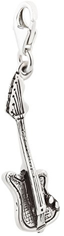 7K Unisex Charm Anhänger E-Gitarre aus 925 Sterling Silber (28x9mm)