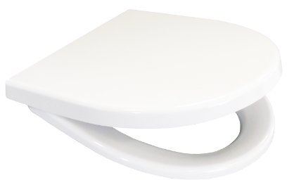 Wisa (eine Marke von Fluidmaster) D-Star 300 Soft Close D-förmiger Toilettensitz, Top-Fix-Montage, kratz- und verschleißfest, geeignet für wandmontierte, bodenstehende und wandmontierte Toiletten