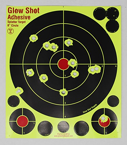 8 Adhesive Splatter Targets - GlowShot - 25 and 75 packs - DayGlo - See Your Hits Instantly - Gun and AirSoft Targets (DayGlo, 75 pack)
