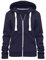Parsa Fashions Ladies Plain Zip Up Hoodie Womens Fleece Hooded Top Long Sleeves Front Pockets Soft Stretchable Comfortable (Navy/L UK-12)