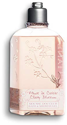 L'OCCITANE Cherry Blossom Bath & Shower Gel 250 ml| Luxury Body Wash| Softening and Moisturising| Delicate & Floral Scent
