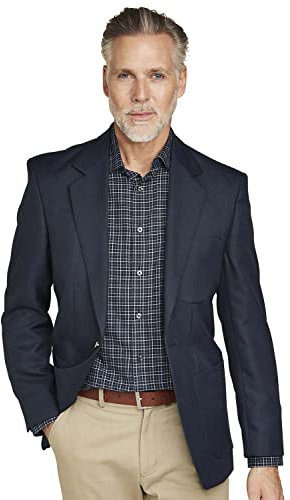 Mens Single Breasted Classic Oxford Blazer-Tailored/Full Fitting (Size: 46) (Colour: Navy)
