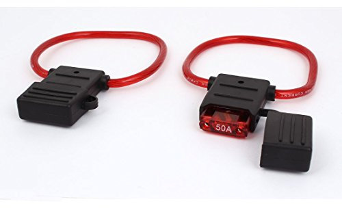 sourcingmap 2 Pcs 50A étanche Lame Type Support Fusible Rouge