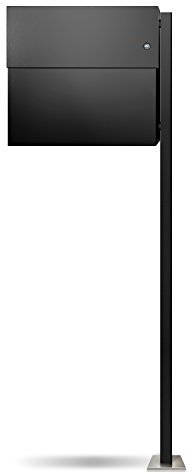 Letterman XXL 2 Briefkasten Radius Design schwarz/pfosten/klingel/Blau