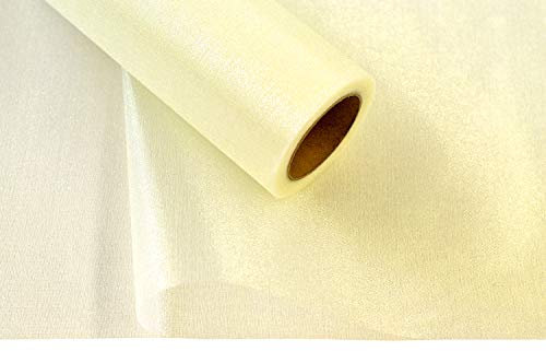 Creativery 9m Rolle Organza 36cm (Ivory/Ecru 820) // Tischläufer Deko Stoff Band Hochzeit Tisch Schleifenband Floristik