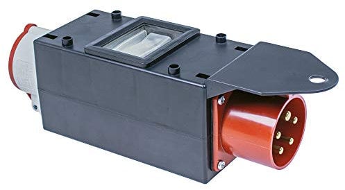 as - Schwabe MIXO Starkstromverteiler – CEE-Stecker 400V/32A/5-polig, ca. 11 kW - LS Stromadapter - 1 x CEE Steckdose 400 V 16 A, 5-polig - Stromstation - Außenbereich – Made Germany – IP44, 60703