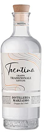 Marzadro Grappa La Trentina tradizionale (1 x 0.5 l) | Junger Tresterbrand aus dem Trentino – klar, trocken und charaktervoll, von der Familienbrennerei Marzadro seit 1949